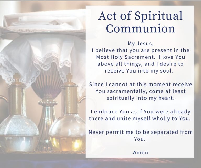 Spiritual Communion Prayer - Blessed Sacrament Catholic Church