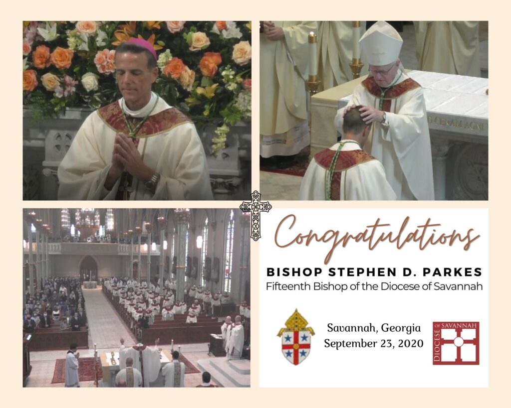 Congratulations to the 15th Bishop of the Diocese of Savannah, Stephen D. Parkes.   His Ordination and installation took place today, Sept. 23rd, at the Cathedral of St. John the Baptist in Savannah, Georgia 