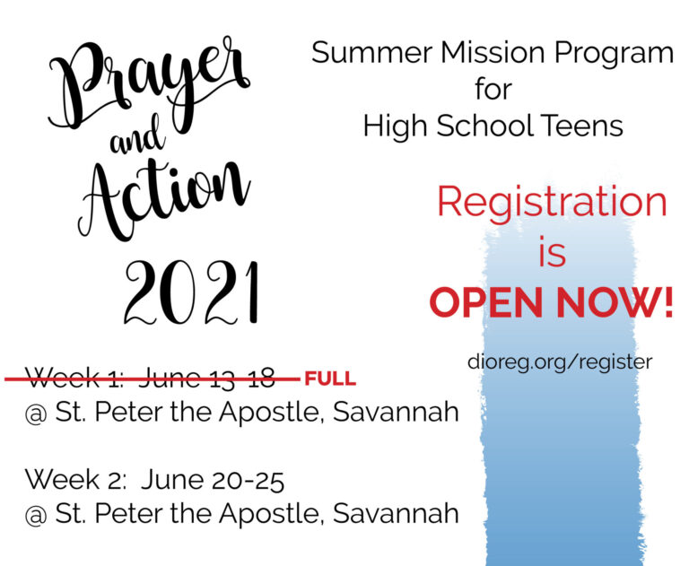 2021Prayer and Action HS Flyer - Blessed Sacrament Catholic Church